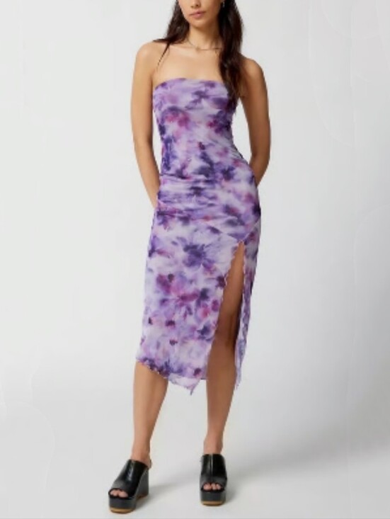 Dresses & Skirts - Urban Outfitters Samara Violet Mesh Strapless Dress